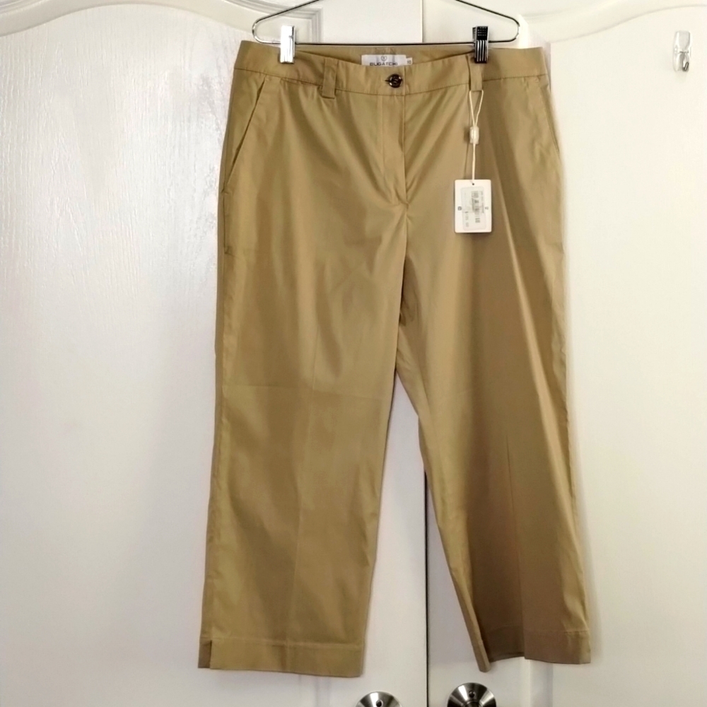 Bugatchi women's size 10 gold /tan ankle pants new!